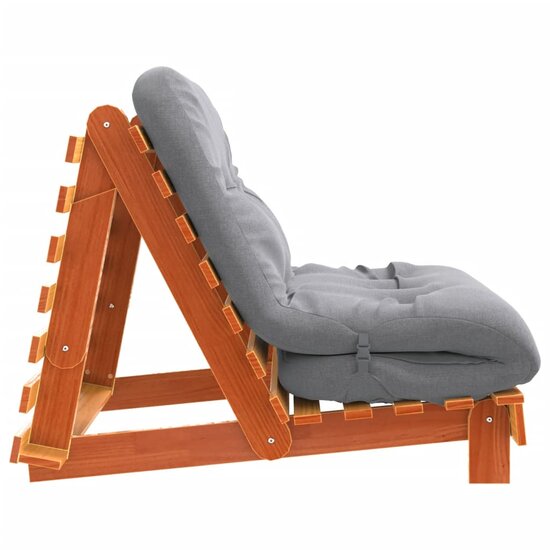Futon Slaapbank Met Matras Grenenhout 100 x 206 x 11 cm Wasbruin