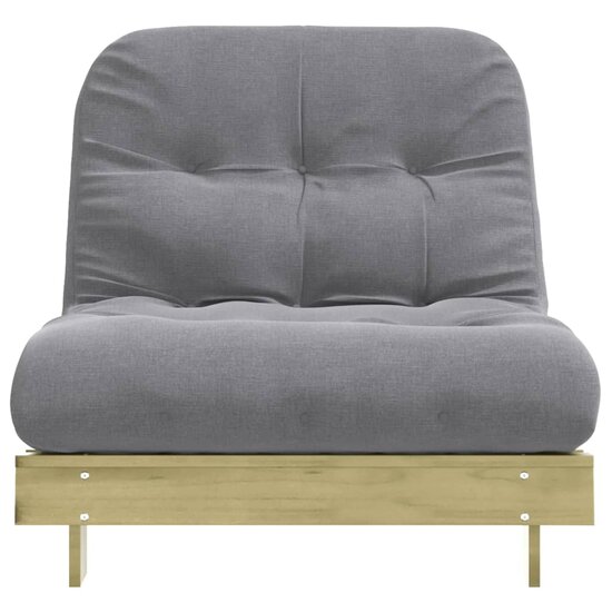 Futon Slaapbank Met Matras Ge&iuml;mpregneerd Hout 80 x 206 x 11 cm Naturel ge&iuml;mpregneerd