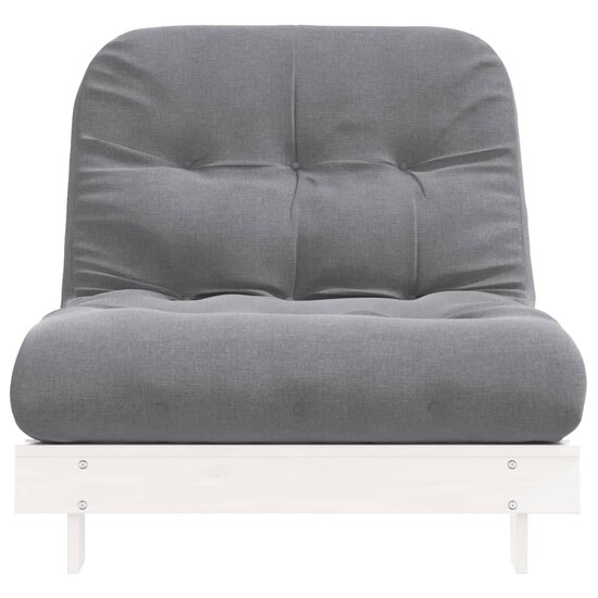 Futon Slaapbank Met Matras Massief Grenenhout 90 x 206 x 11 cm Wit