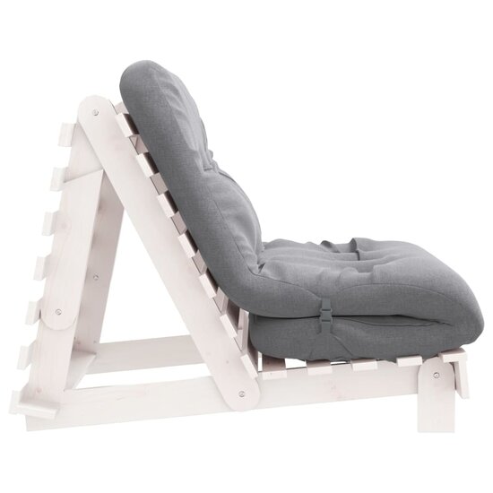 Futon Slaapbank Met Matras Massief Grenenhout 90 x 206 x 11 cm Wit