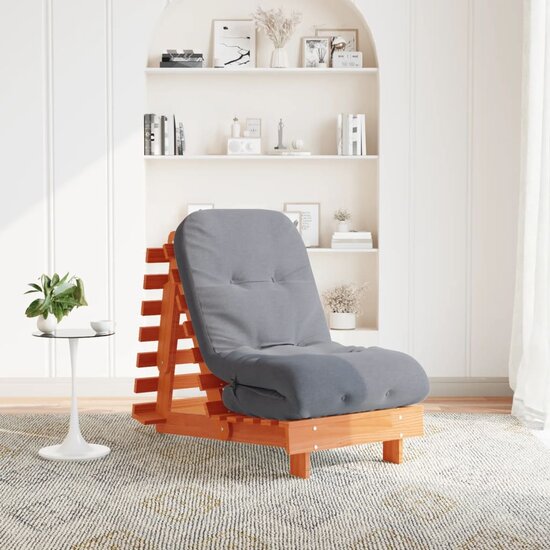 Futon Slaapbank Met Matras Grenenhout 60 x 206 x 11 cm Wasbruin