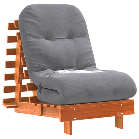 Futon Slaapbank Met Matras Grenenhout 60 x 206 x 11 cm Wasbruin