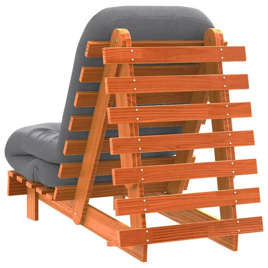 Futon Slaapbank Met Matras Grenenhout 60 x 206 x 11 cm Wasbruin