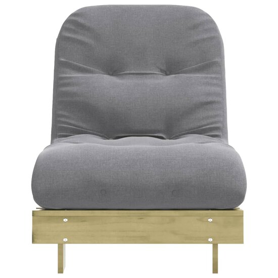 Futon Slaapbank Met Matras Ge&iuml;mpregneerd Hout 70 x 206 x 11 cm Naturel ge&iuml;mpregneerd