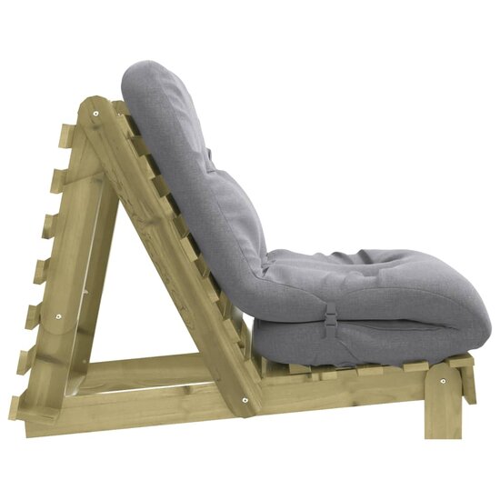 Futon Slaapbank Met Matras Ge&iuml;mpregneerd Hout 70 x 206 x 11 cm Naturel ge&iuml;mpregneerd