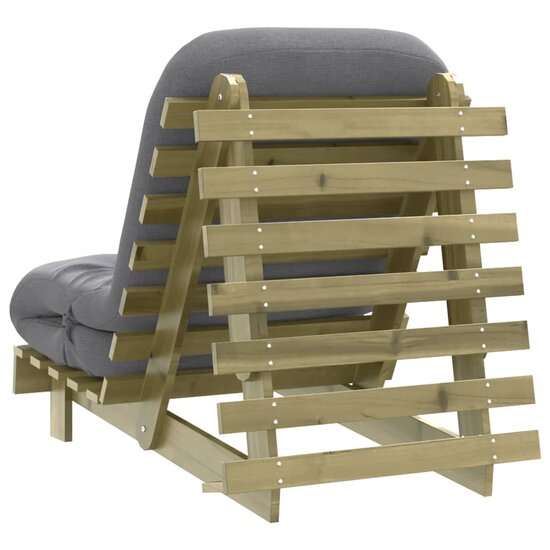 Futon Slaapbank Met Matras Ge&iuml;mpregneerd Hout 70 x 206 x 11 cm Naturel ge&iuml;mpregneerd