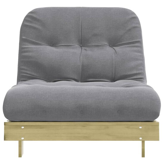 Futon slaapbank met matras 90x206x11 cm ge&iuml;mpregneerd hout
