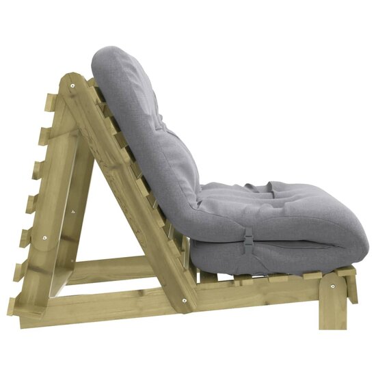 Futon slaapbank met matras 90x206x11 cm ge&iuml;mpregneerd hout