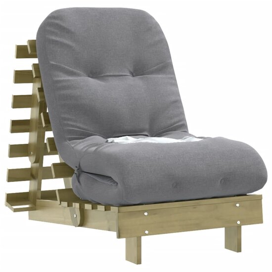 Futon slaapbank met matras 60x206x11 cm ge&iuml;mpregneerd hout