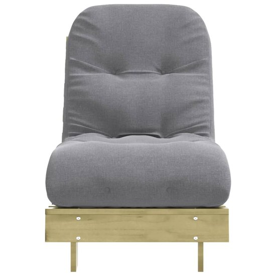 Futon slaapbank met matras 60x206x11 cm ge&iuml;mpregneerd hout