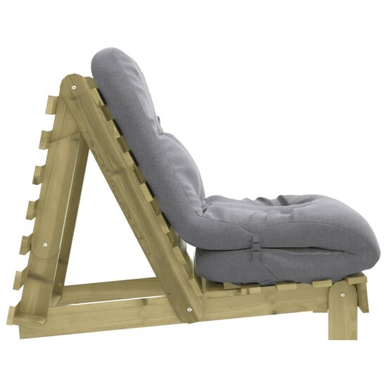 Futon slaapbank met matras 60x206x11 cm ge&iuml;mpregneerd hout