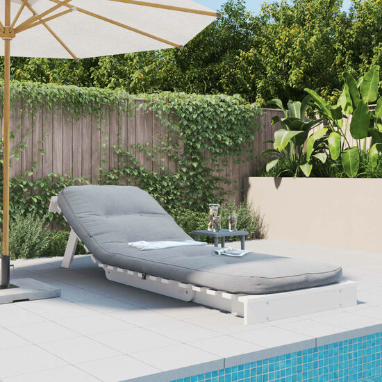 Futon slaapbank met matras 70x206x11 cm massief grenenhout wit