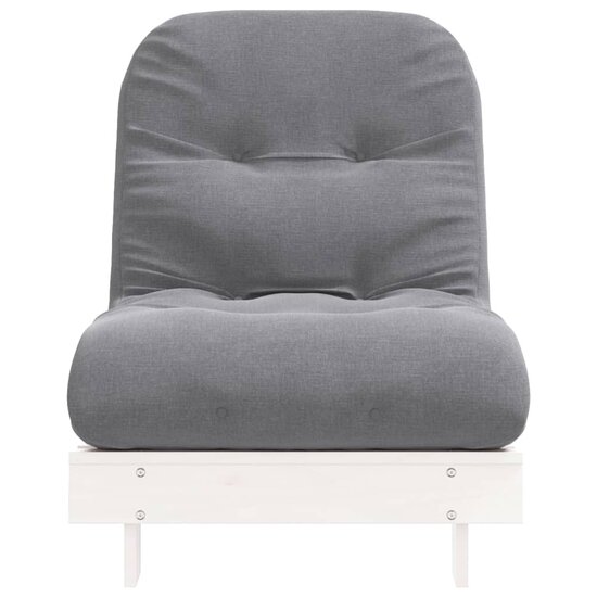 Futon slaapbank met matras 70x206x11 cm massief grenenhout wit