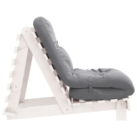Futon slaapbank met matras 70x206x11 cm massief grenenhout wit
