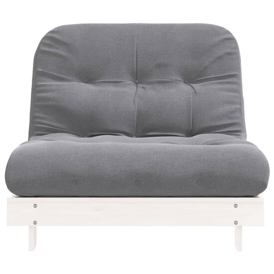 Futon slaapbank met matras 100x206x11 cm massief grenenhout wit