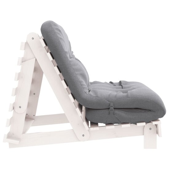 Futon slaapbank met matras 100x206x11 cm massief grenenhout wit