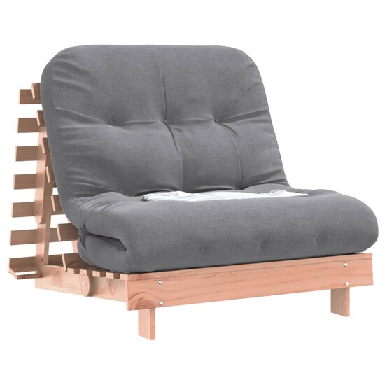 Futon Slaapbank Met Matras Massief Douglashout 90 x 206 x 11 cm Natuurlijk douglashout