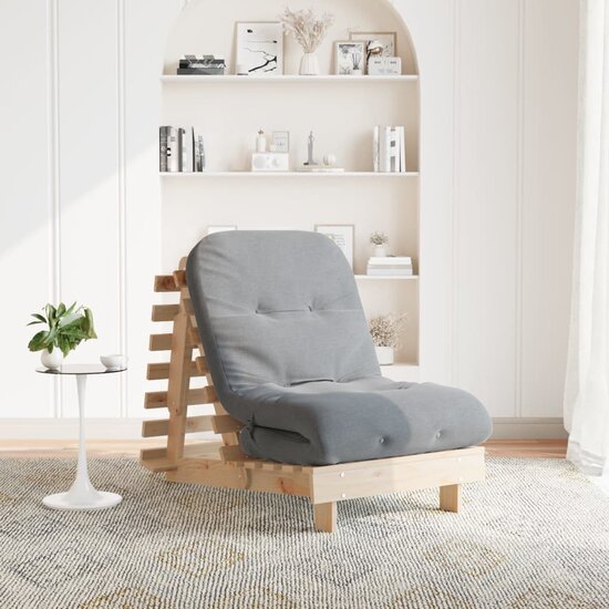 Futon Slaapbank Met Matras Massief Grenenhout 70 x 206 x 11 cm Natuurlijk grenenhout