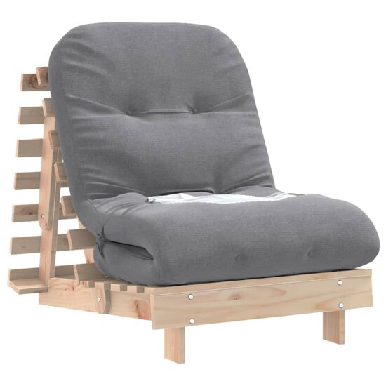 Futon Slaapbank Met Matras Massief Grenenhout 70 x 206 x 11 cm Natuurlijk grenenhout