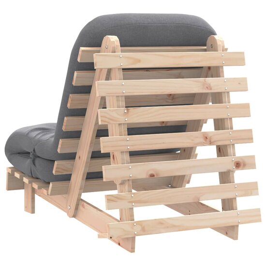 Futon Slaapbank Met Matras Massief Grenenhout 70 x 206 x 11 cm Natuurlijk grenenhout
