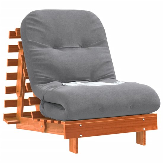Futon Slaapbank Met Matras Grenenhout 70 x 206 x 11 cm Wasbruin