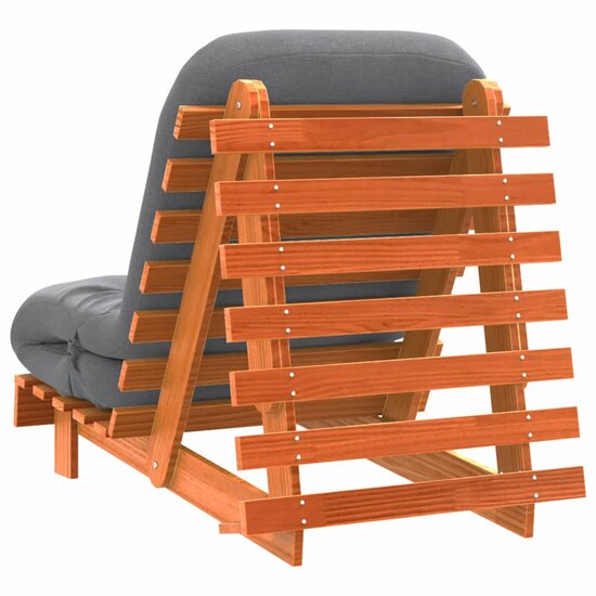 Futon Slaapbank Met Matras Grenenhout 70 x 206 x 11 cm Wasbruin