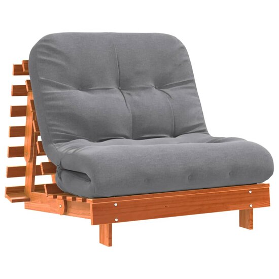 Futon Slaapbank Met Matras Grenenhout 80 x 206 x 11 cm Wasbruin