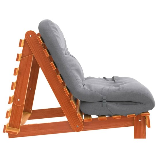 Futon Slaapbank Met Matras Grenenhout 80 x 206 x 11 cm Wasbruin