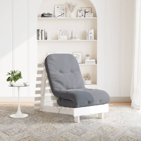 Futon Slaapbank Met Matras Massief Grenenhout 60 x 206 x 11 cm Wit