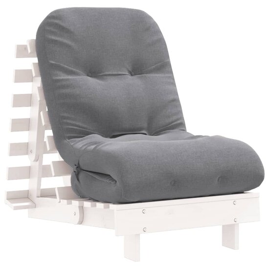 Futon Slaapbank Met Matras Massief Grenenhout 60 x 206 x 11 cm Wit