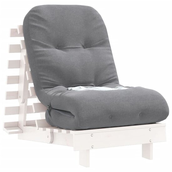 Futon Slaapbank Met Matras Massief Grenenhout 60 x 206 x 11 cm Wit