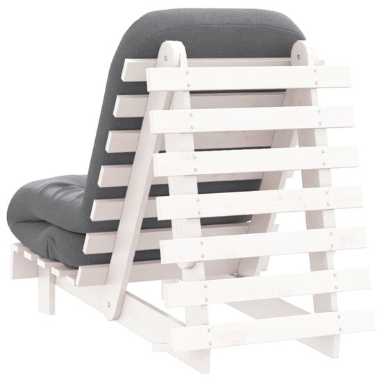 Futon Slaapbank Met Matras Massief Grenenhout 60 x 206 x 11 cm Wit