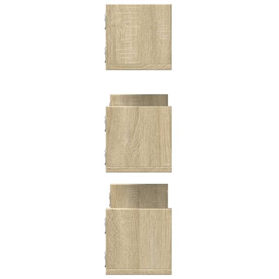 Wandschappen 3 St Spaanplaat Kleurig 58 x 18 x 18 cm Sonoma eiken