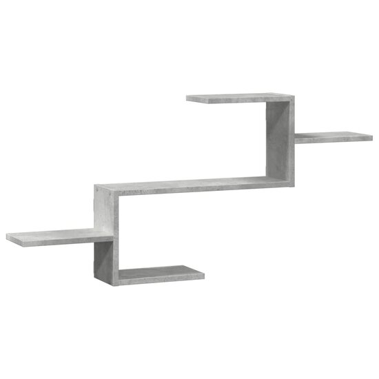 Wandschap 104X15X49 Cm Bewerkt Hout Betongrijs