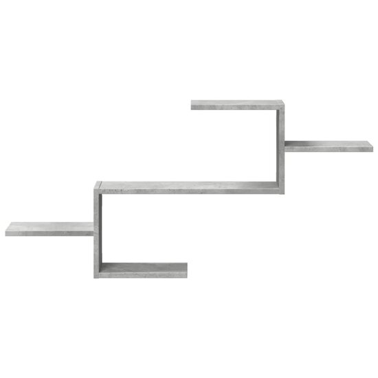 Wandschap 104X15X49 Cm Bewerkt Hout Betongrijs