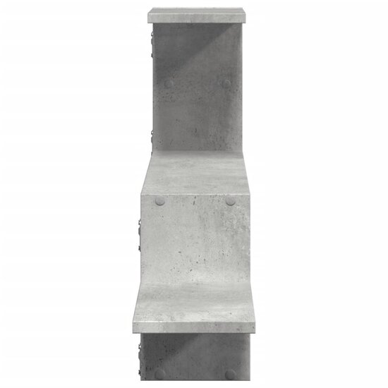 Wandschap 104X15X49 Cm Bewerkt Hout Betongrijs