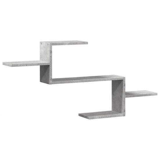 Wandschap 104X15X49 Cm Bewerkt Hout Betongrijs