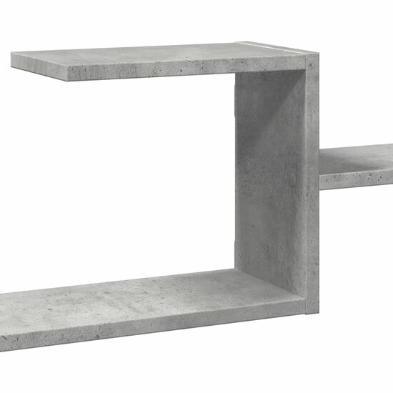 Wandschap 104X15X49 Cm Bewerkt Hout Betongrijs