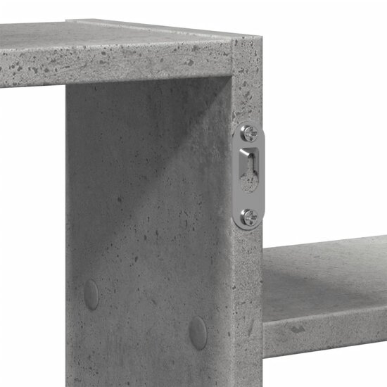 Wandschap 104X15X49 Cm Bewerkt Hout Betongrijs