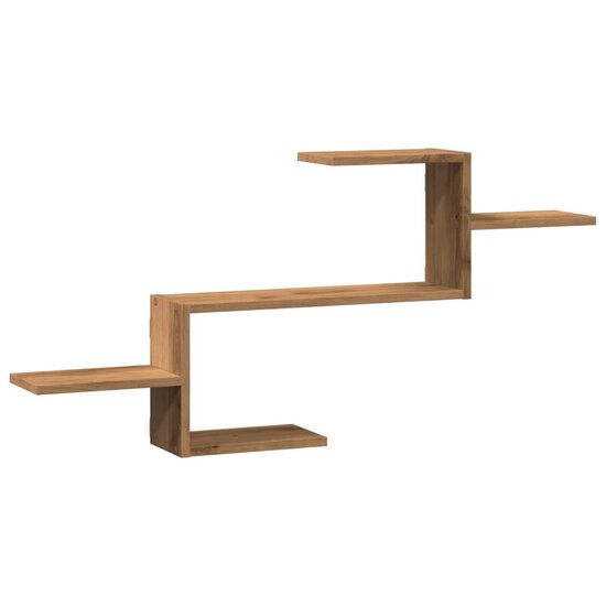 Wandschap 104X15X49 Cm Bewerkt Hout Artisanaal Kleurig Eiken