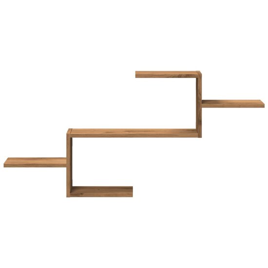 Wandschap 104X15X49 Cm Bewerkt Hout Artisanaal Kleurig Eiken