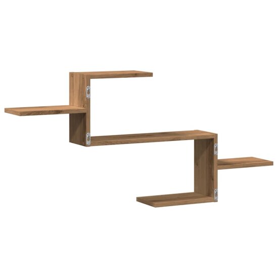 Wandschap 104X15X49 Cm Bewerkt Hout Artisanaal Kleurig Eiken