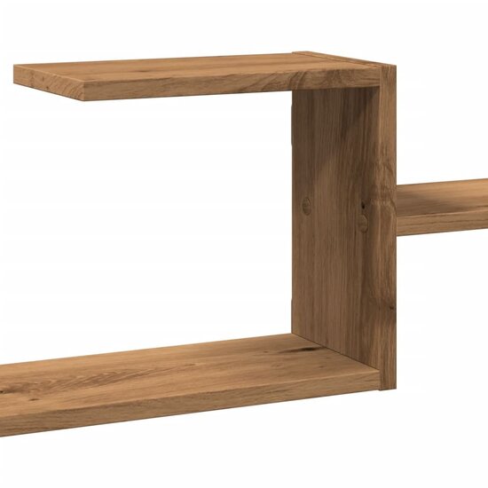 Wandschap 104X15X49 Cm Bewerkt Hout Artisanaal Kleurig Eiken