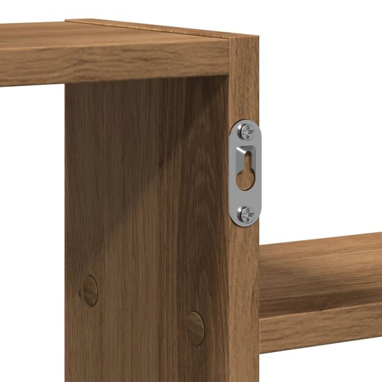 Wandschap 104X15X49 Cm Bewerkt Hout Artisanaal Kleurig Eiken