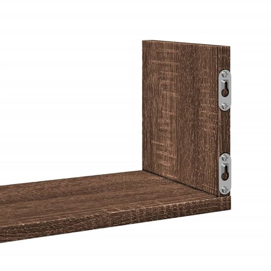 Wandschappen 3 St Bewerkt Hout Ig 58 x 18 x 18 cm bruin eikenkleur