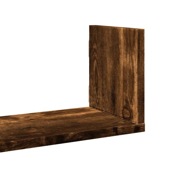 Wandschappen 3 St Bewerkt Hout Kleurig 58 x 18 x 18 cm Gerookt eiken