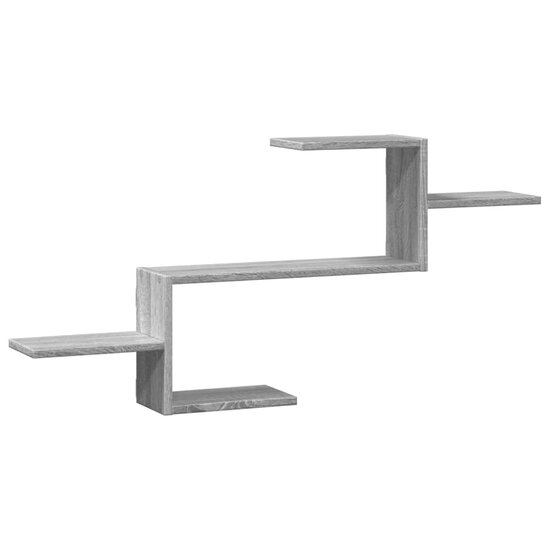 Wandschap 104X15X49 Cm Bewerkt Hout Eikenkleurig Grijs sonoma