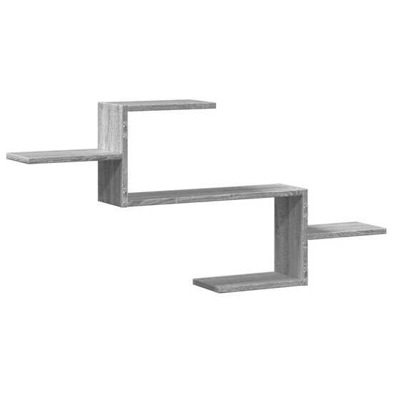Wandschap 104X15X49 Cm Bewerkt Hout Eikenkleurig Grijs sonoma