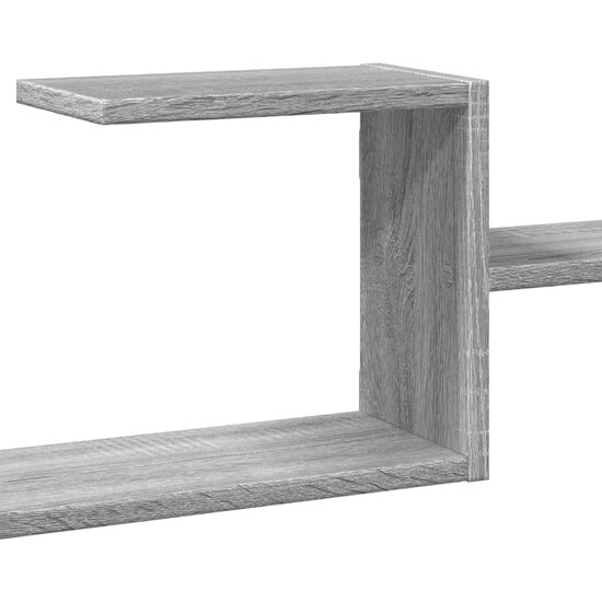 Wandschap 104X15X49 Cm Bewerkt Hout Eikenkleurig Grijs sonoma