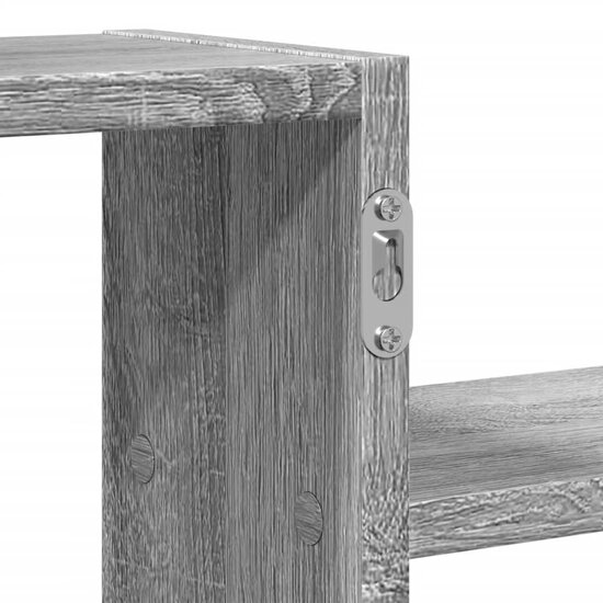 Wandschap 104X15X49 Cm Bewerkt Hout Eikenkleurig Grijs sonoma